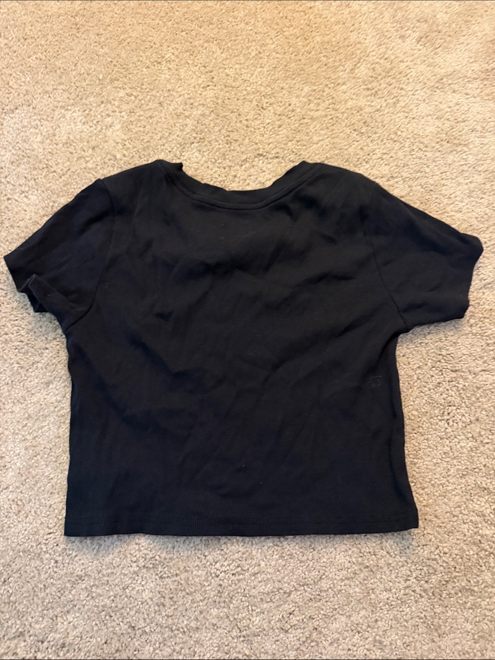 Boys Lie Black Crop Tee with Blue & Red Graphic - Picture 2 of 2